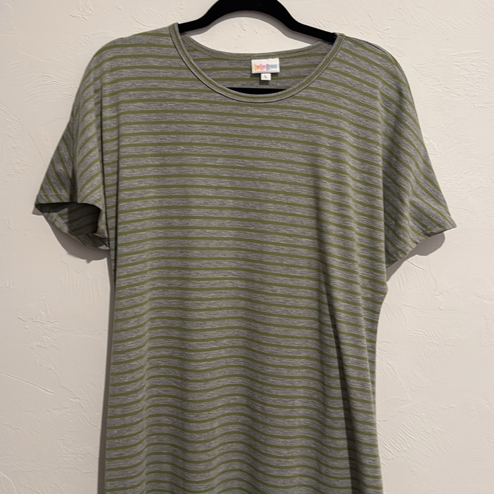 New LulaRoe Maria Striped Green Maxi Dress 58